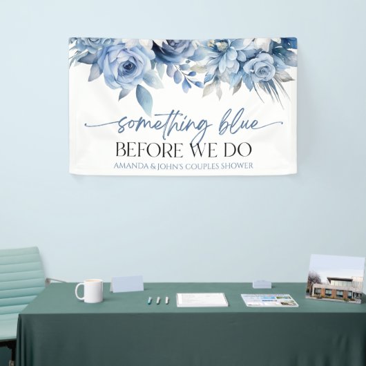 カップルがシャワーを浴びる前に青いもの 横断幕 (トレードショー)