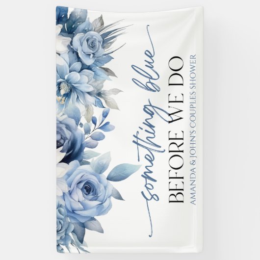 カップルがシャワーを浴びる前に青いもの 横断幕 (縦)