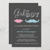 カップルが赤ちゃんのシャワーを明かす 招待状 (正面/裏面)