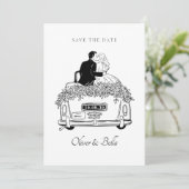 カップルが車に乗結婚る 招待状 (スタンド正面)