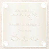 カップルが50周年記念結婚贈り物を命名 ガラスコースター (裏面)