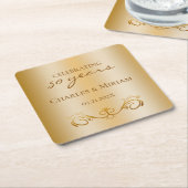 カップルが50周年記念結婚贈り物を命名 スクエアペーパーコースター (アングル)