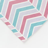 カップルさくらんぼと青い色あせたシェブロンパターン フリースブランケット (角)