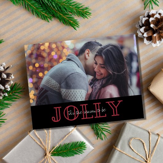 カップルすてき写真クリスマスバジェット シーズンポストカード