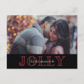 カップルすてき写真クリスマスバジェット シーズンポストカード (正面)