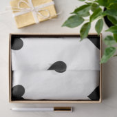 カップルでかわいいロマンチックな白黒ハート 薄葉紙 (ギフト)