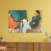 カップルでのチャット絵を描カフェ キャンバスプリント (インサイチュ (リビング))
