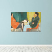 カップルでのチャット絵を描カフェ キャンバスプリント (インサイチュ (ウッドフロア))