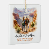 カップルでグランドキャニオンアリゾナ水彩旅行 セラミックオーナメント (右)