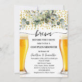 カップルでシャワーする前に緑の金ゴールドが生まれる 招待状 (正面)