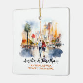 カップルでラスベガスネバダ水彩旅行 セラミックオーナメント (左)