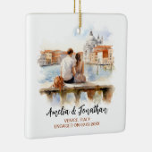 カップルでヴェネツィアイタリア水彩旅行 セラミックオーナメント (右)