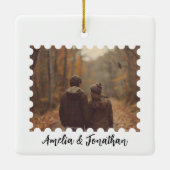 カップルでヴェネツィアイタリア水彩旅行 セラミックオーナメント (裏面)