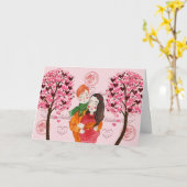 カップルで恋人にバレンタインデーのカード カード (黄色い花)