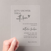 カップルで愛のブライダルでシャワーを浴びよう アクリル招待状 (インサイチュ (ポータブル))