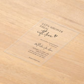 カップルで愛のブライダルでシャワーを浴びよう アクリル招待状 (レイダウン)