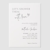 カップルで愛のブライダルでシャワーを浴びよう ベラム紙招待状 (正面)