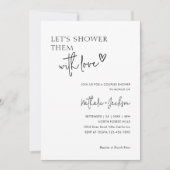 カップルで愛のブライダルでシャワーを浴びよう 招待状 (正面)