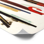 カップルで雪の中に立つスキー ポスター (角)