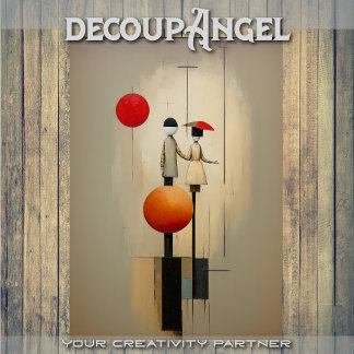 カップルとの抽象芸術アート – decopage - 薄葉紙