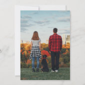 カップルとペットの現代的な写真結婚式 セーブザデート (裏面)