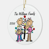 カップルと女の子,ベビーガールカスタム セラミックオーナメント (左)