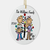カップルと女の子，男の赤ちゃん，猫のカスタムオーナメント セラミックオーナメント (右)