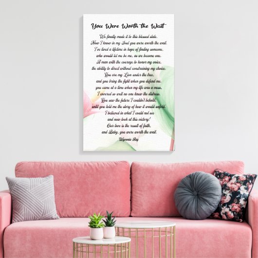 カップルと恋人のためのスクリプトウォールアート キャンバスプリント (インサイチュ (リビング))