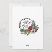 カップルと犬のクリスマスフォト植物学 シーズンカード (裏面)