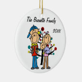 カップルと男の子、男の赤ちゃんカスタムオーナメント セラミックオーナメント (右)