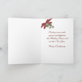 カップルと美しいヴィンテージのクリスマスカード サンキューカード (内部)