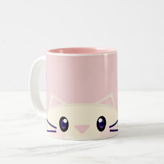 カップルにおすすめの可愛い猫のイラスト入りマグカップ ツートーンマグカップ