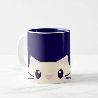 カップルにおすすめの可愛い猫のイラスト入りマグカップ ツートーンマグカップ