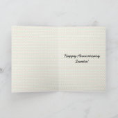 カップルに接吻するレトロの40年代 カード (内部)