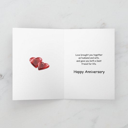 カップルのためのすばらしい花の第10記念日 カード (内部)