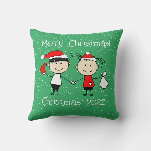 カップルのためのカスタマイズ可能なクリスマスおもしろい休日 クッション (裏面)