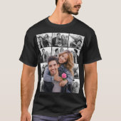 カップルのためのカットアウトフォトコラージュ Tシャツ (正面)