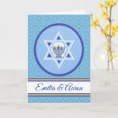 カップルのためのハッピーハヌカー名前を追加 カード (黄色い花)