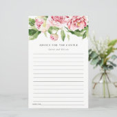 カップルのためのピンク牡丹フローラブライダルシャワーアドバイス (スタンド正面)