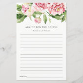 カップルのためのピンク牡丹フローラブライダルシャワーアドバイス (正面)