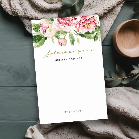 カップルのためのピンク牡丹フローラブライダルシャワーアドバイス