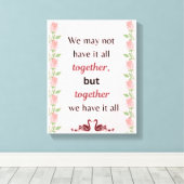 カップルのためのロマンチックなウォールアート – Perfect Decor キャンバスプリント (インサイチュ (ウッドフロア))