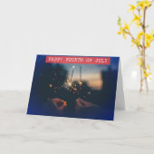 カップルのためのロマンチックな7月4日カード カード (黄色い花)