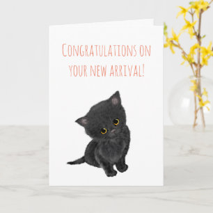 カップルのための新しい黒い子猫おめでとうカード カード