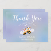 カップルのための甘い結婚蜂蜜 サンキューカード (正面/裏面)