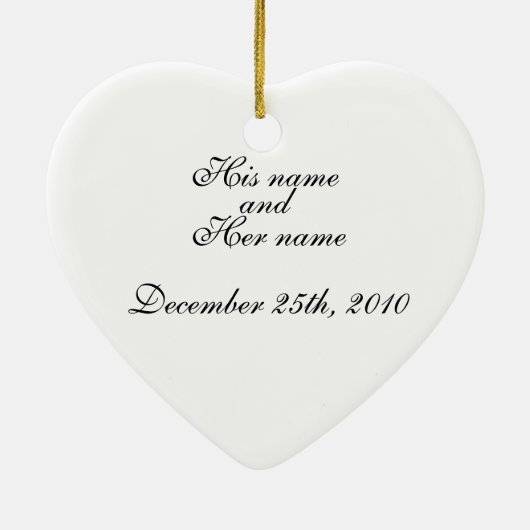 カップルのための私達の初めてのクリスマスのオーナメント セラミックオーナメント (裏面)