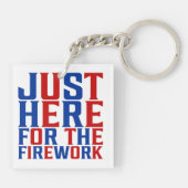 カップルのための花火おもしろいのためにちょうどここに キーホルダー (裏面)