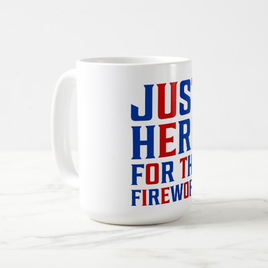 カップルのための花火おもしろいのためにちょうどここに コーヒーマグカップ (正面左)