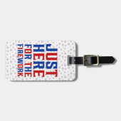 カップルのための花火おもしろいのためにちょうどここに ラゲッジタグ (正面横)