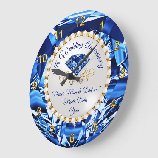 カップルのための45周年記念ギフトアイディア素晴らし、 ラージ壁時計 (傾斜)